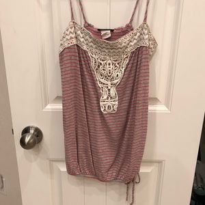 Pink/gray striped shirt